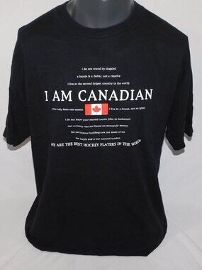 I AM CANADIAN Best Hockey Players in the World Mens XL Black T Shirt